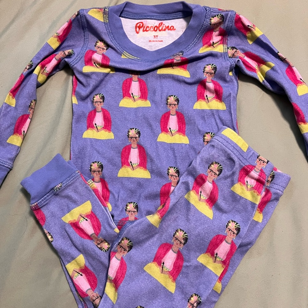 Piccolina Kids Long John Pajamas Sz 3T Long Sleeve Trailblazer Print